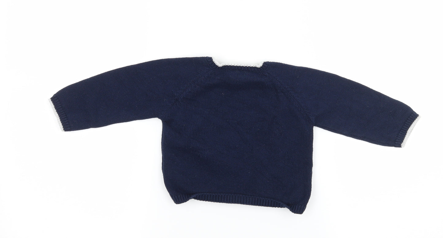 Matalan Boys Blue  Knit Pullover Jumper Size 6-9 Months  - Hedgehog