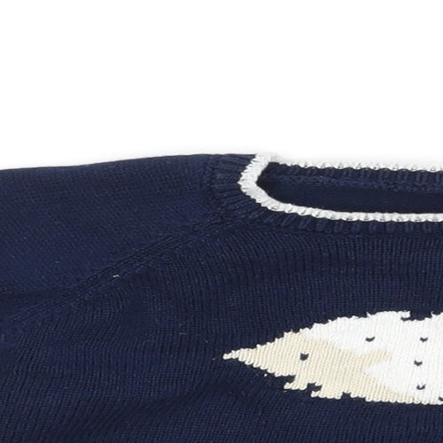 Matalan Boys Blue  Knit Pullover Jumper Size 6-9 Months  - Hedgehog