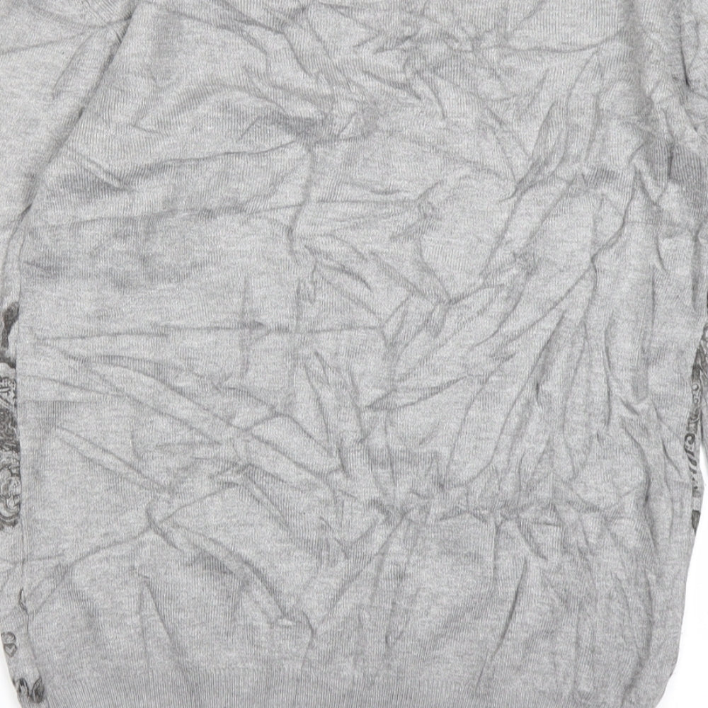 Just Elegance Womens Grey Paisley Knit Pullover Jumper Size S