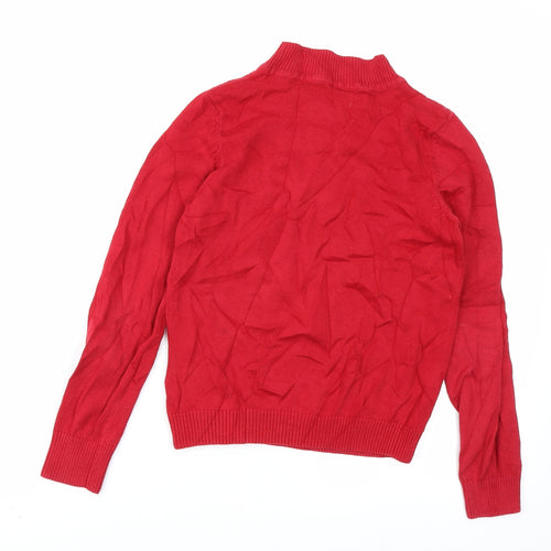 M&S kids Girls Red  Knit Pullover Jumper Size 9-10 Years