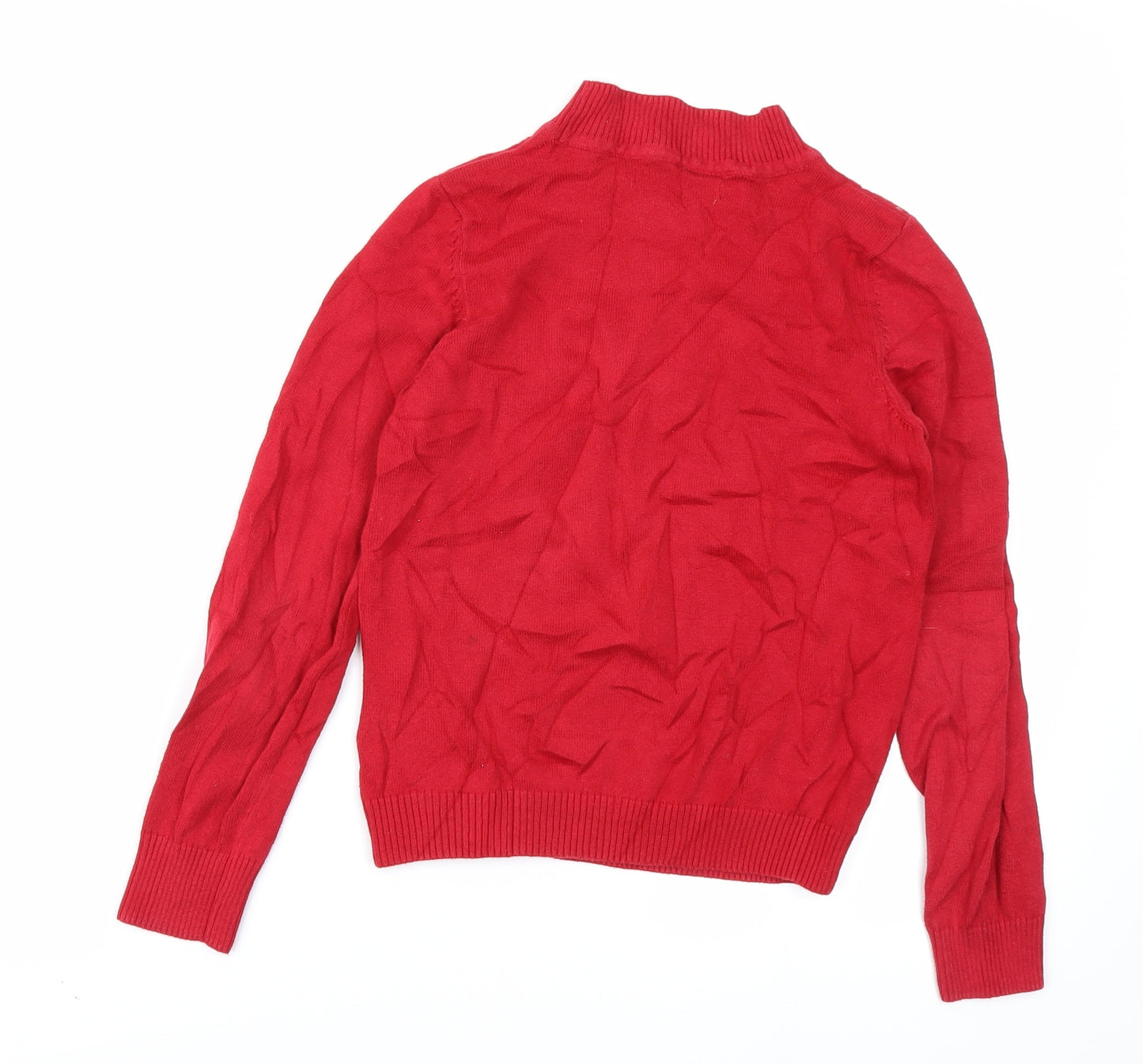M&S kids Girls Red  Knit Pullover Jumper Size 9-10 Years