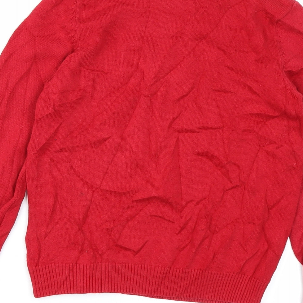 M&S kids Girls Red  Knit Pullover Jumper Size 9-10 Years