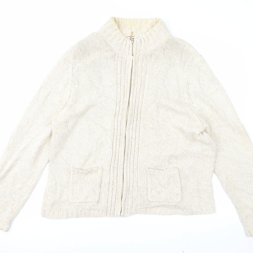 Papaya Womens Beige  Knit Cardigan Jumper Size 20