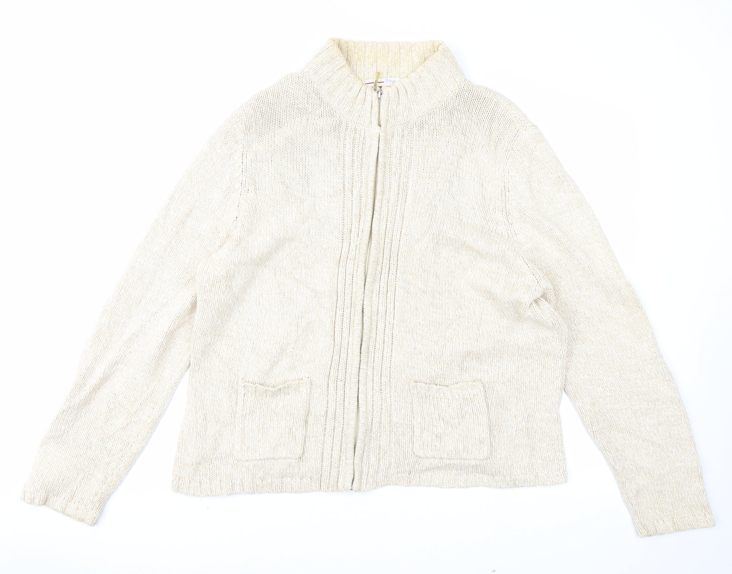 Papaya Womens Beige  Knit Cardigan Jumper Size 20