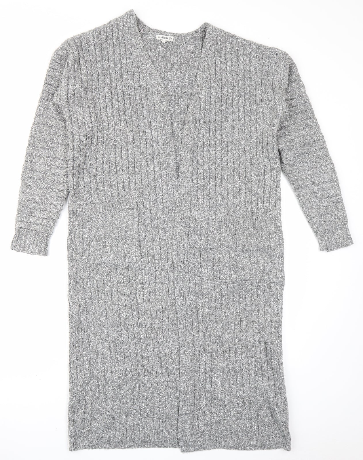 Natura Womens Grey  Knit Cardigan Jumper Size S