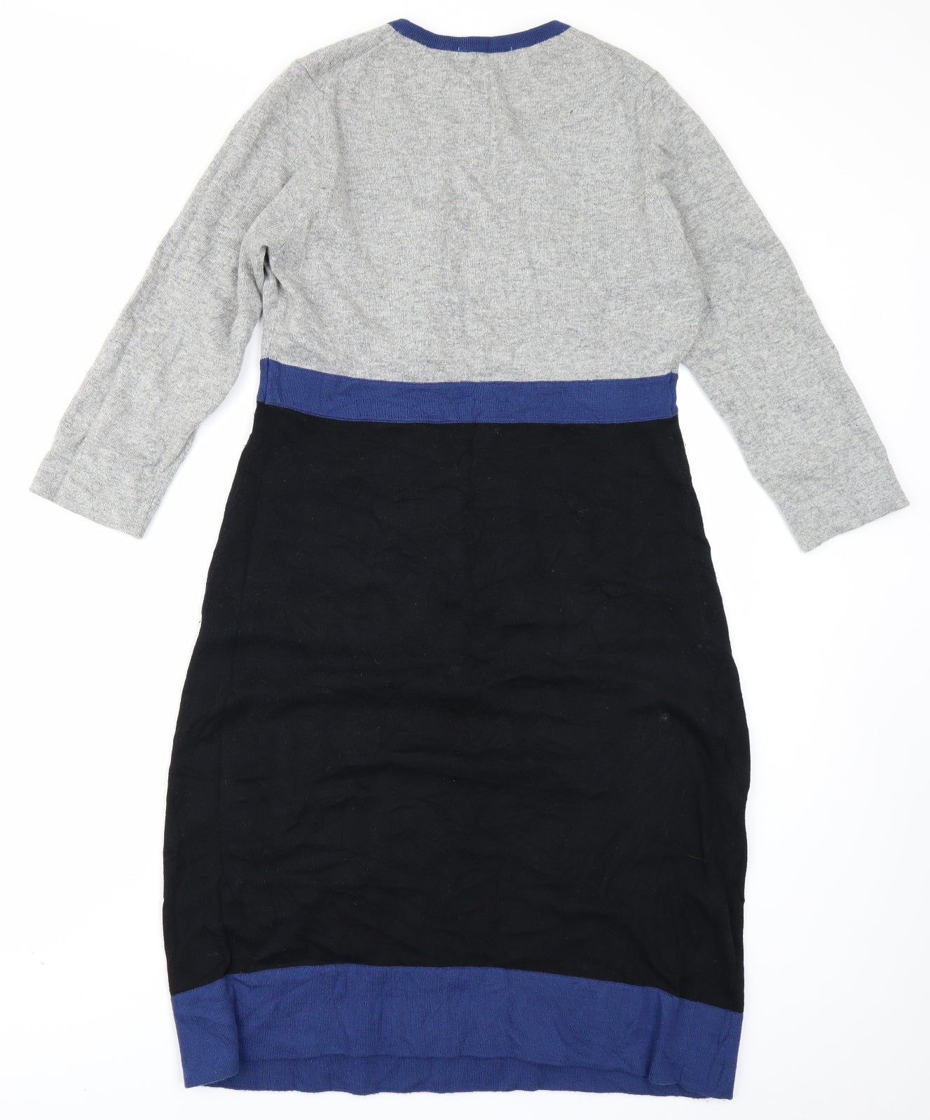 Boden Womens Grey Colourblock Knit Jumper Dress  Size 12