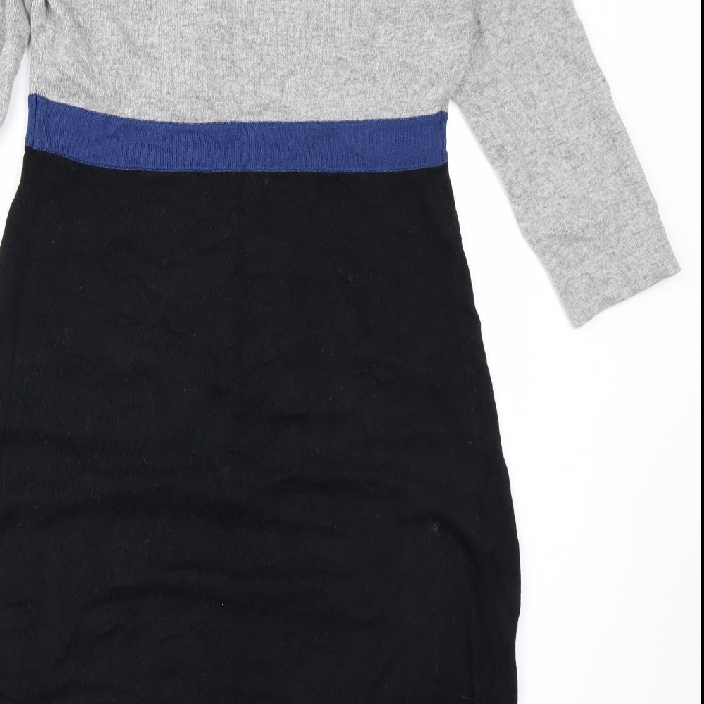 Boden Womens Grey Colourblock Knit Jumper Dress  Size 12