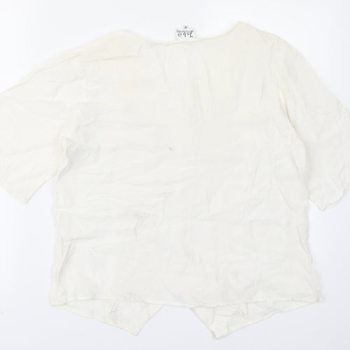 Isha Womens Ivory   Basic Blouse Size M