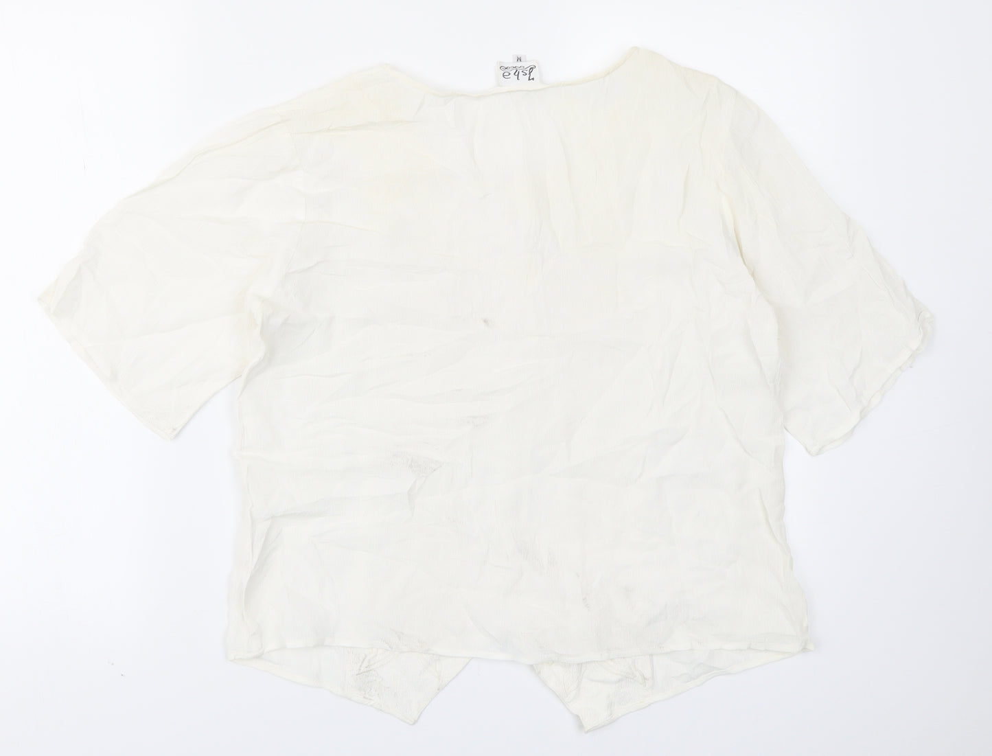 Isha Womens Ivory   Basic Blouse Size M