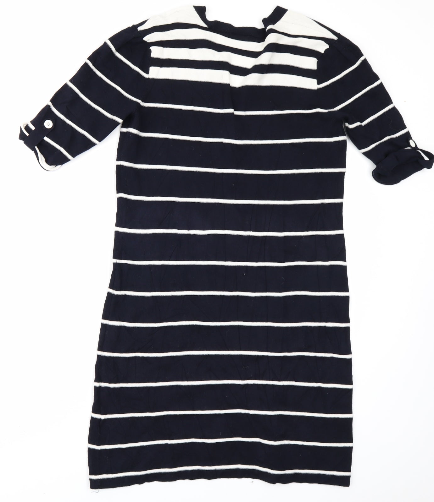 Phase Eight Womens Black Striped Knit Jumper Dress  Size 14