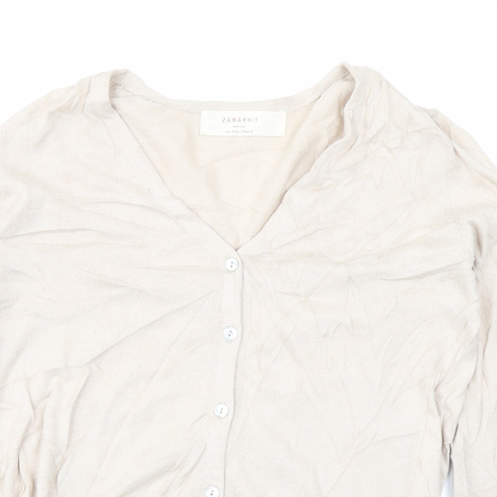 Zara Womens Beige   Cardigan Jumper Size S