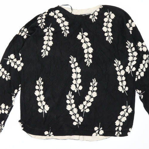 The Collection Womens Black Floral  Pullover Jumper Size 12