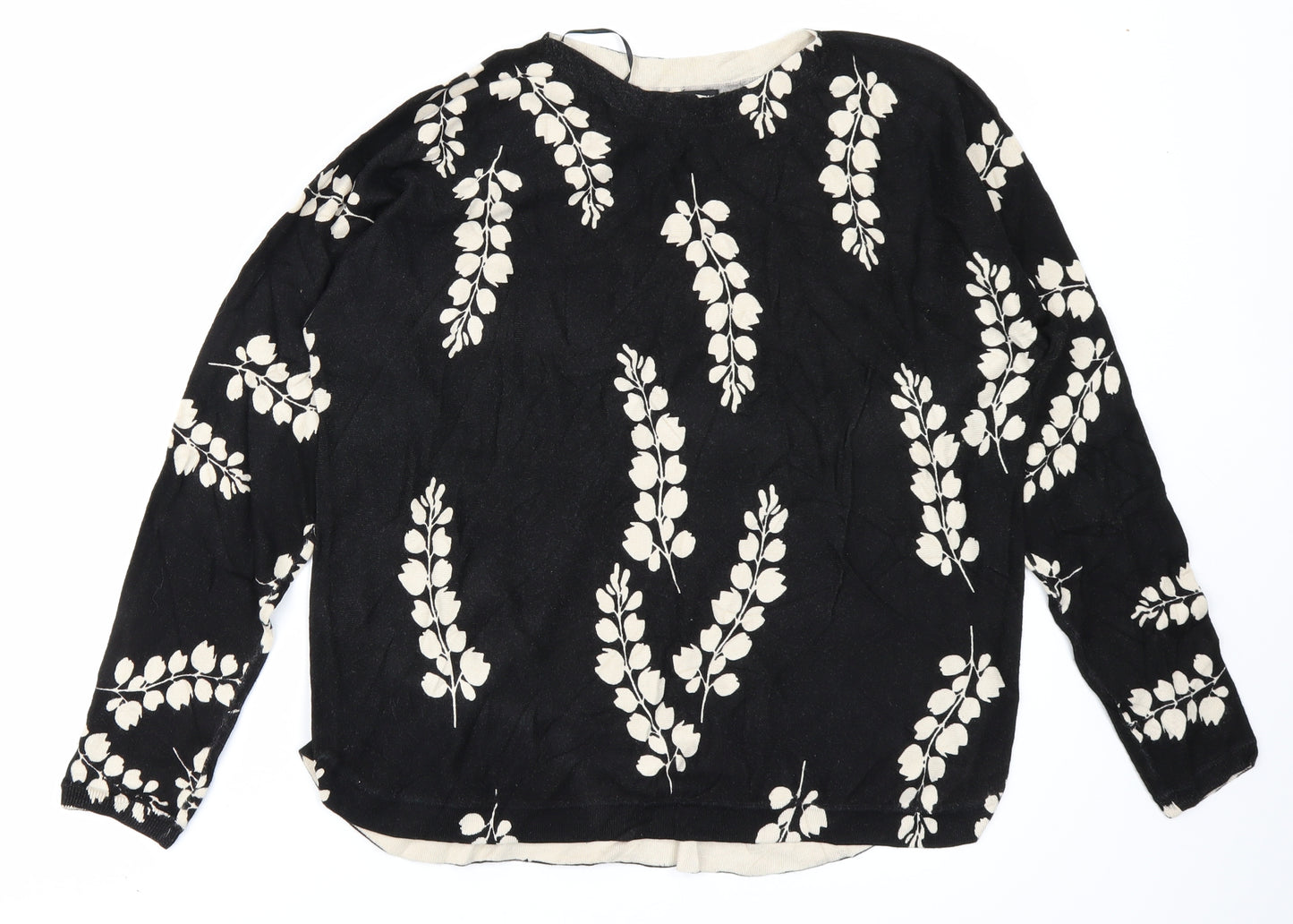 The Collection Womens Black Floral  Pullover Jumper Size 12