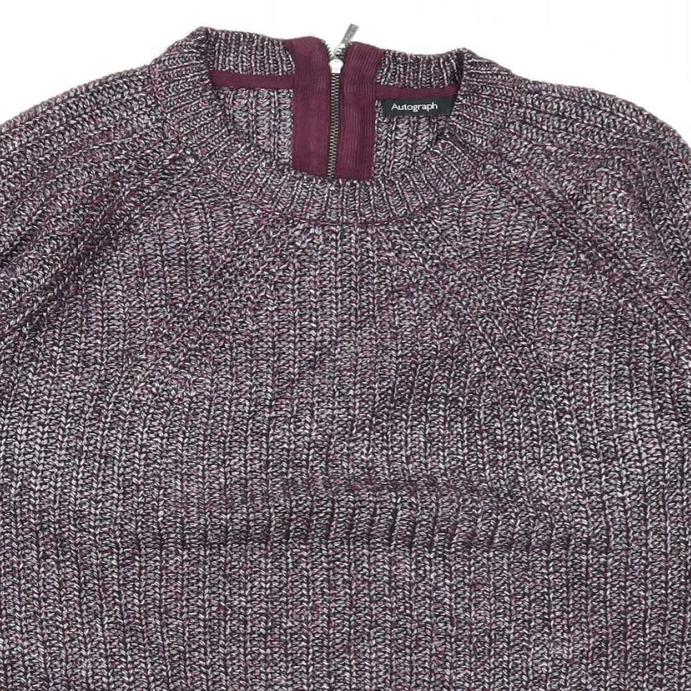 Autograph Womens Purple  Knit Pullover Jumper Size 10