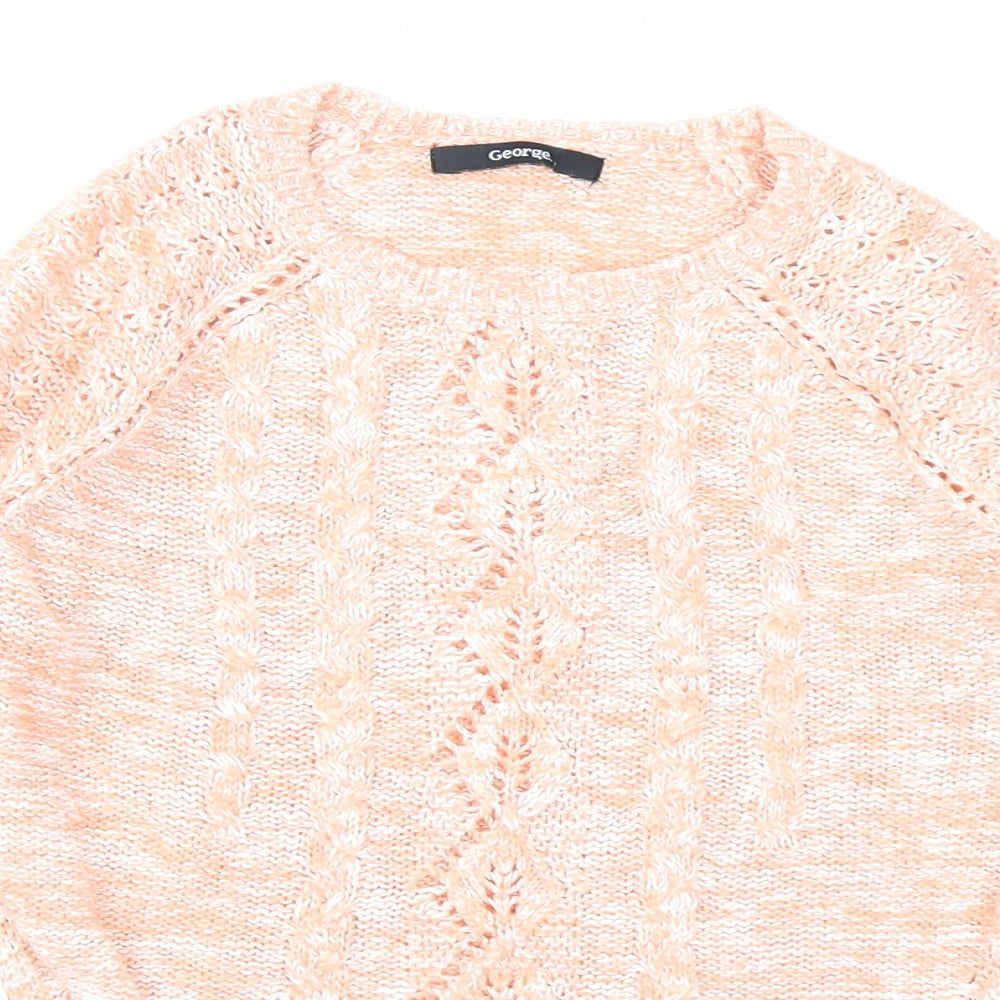 George Girls Orange  Knit Pullover Jumper Size 9-10 Years