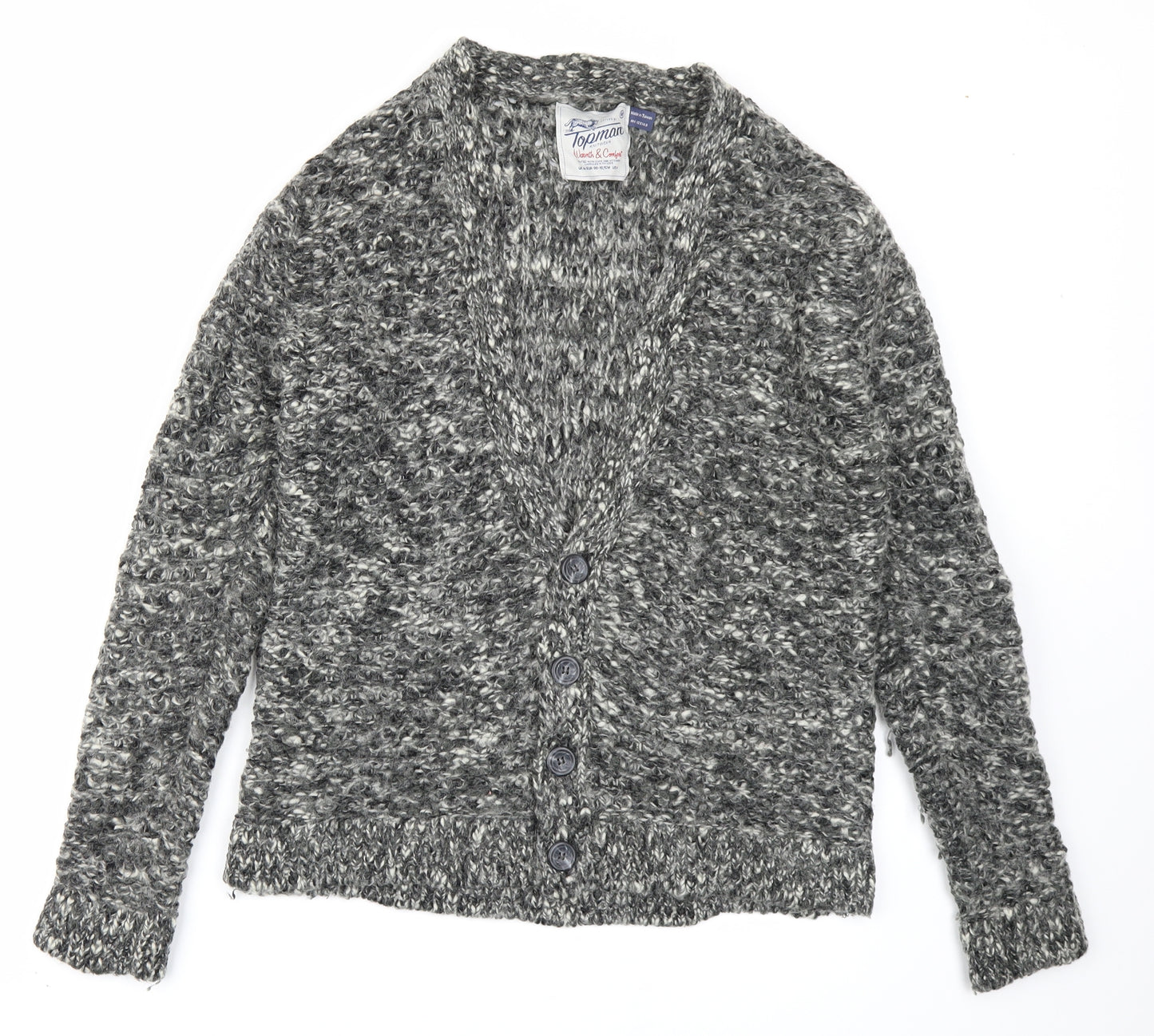 Topman Mens Grey   Cardigan Jumper Size M