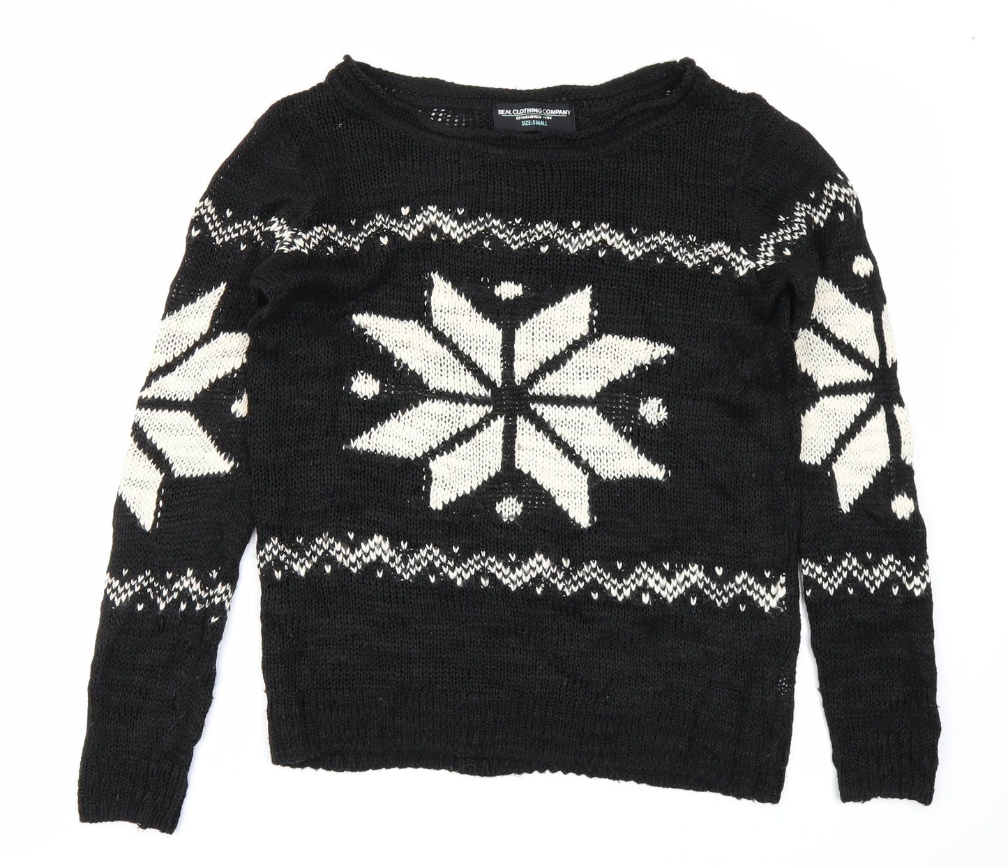 Real Clothing Company Womens Black   Pullover Jumper Size S