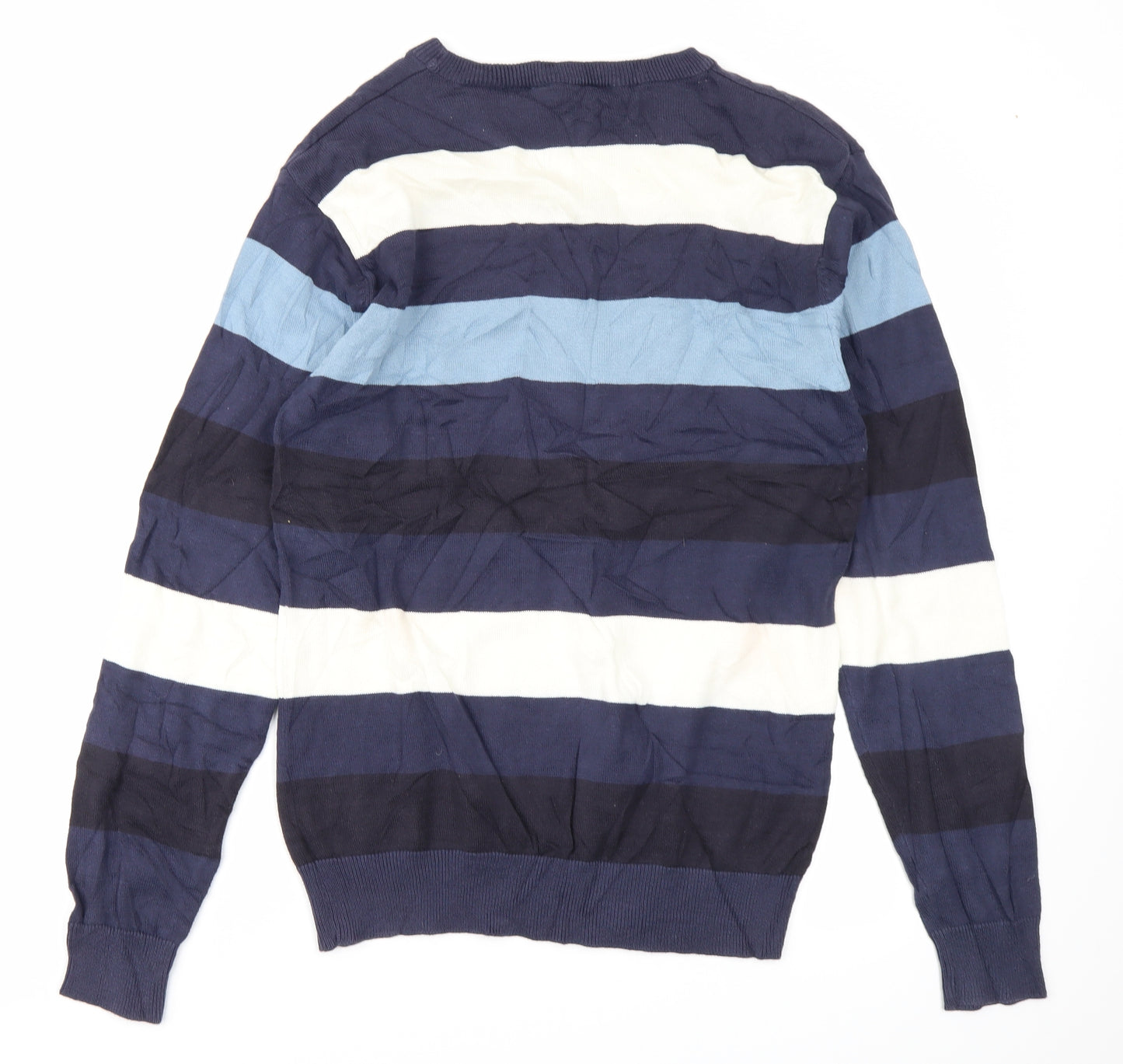 Ben Smith Mens Blue Striped  Pullover Jumper Size L