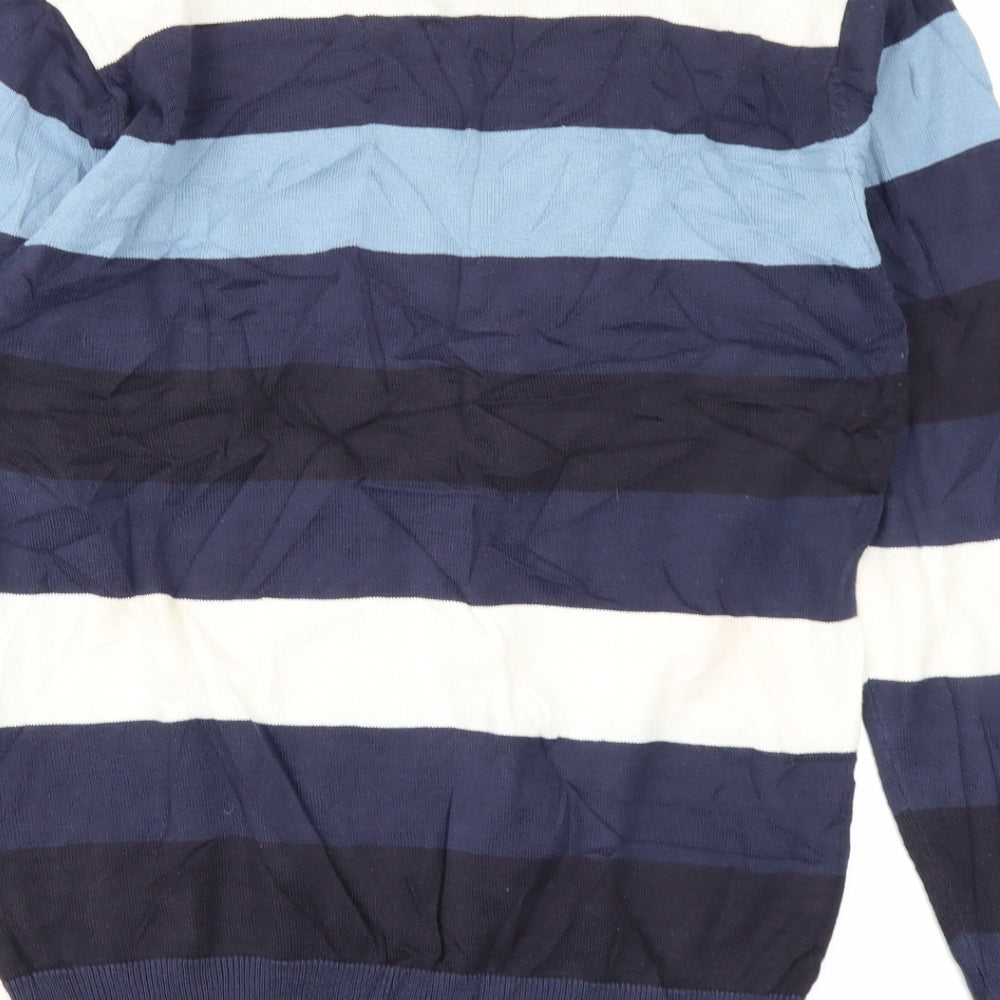 Ben Smith Mens Blue Striped  Pullover Jumper Size L