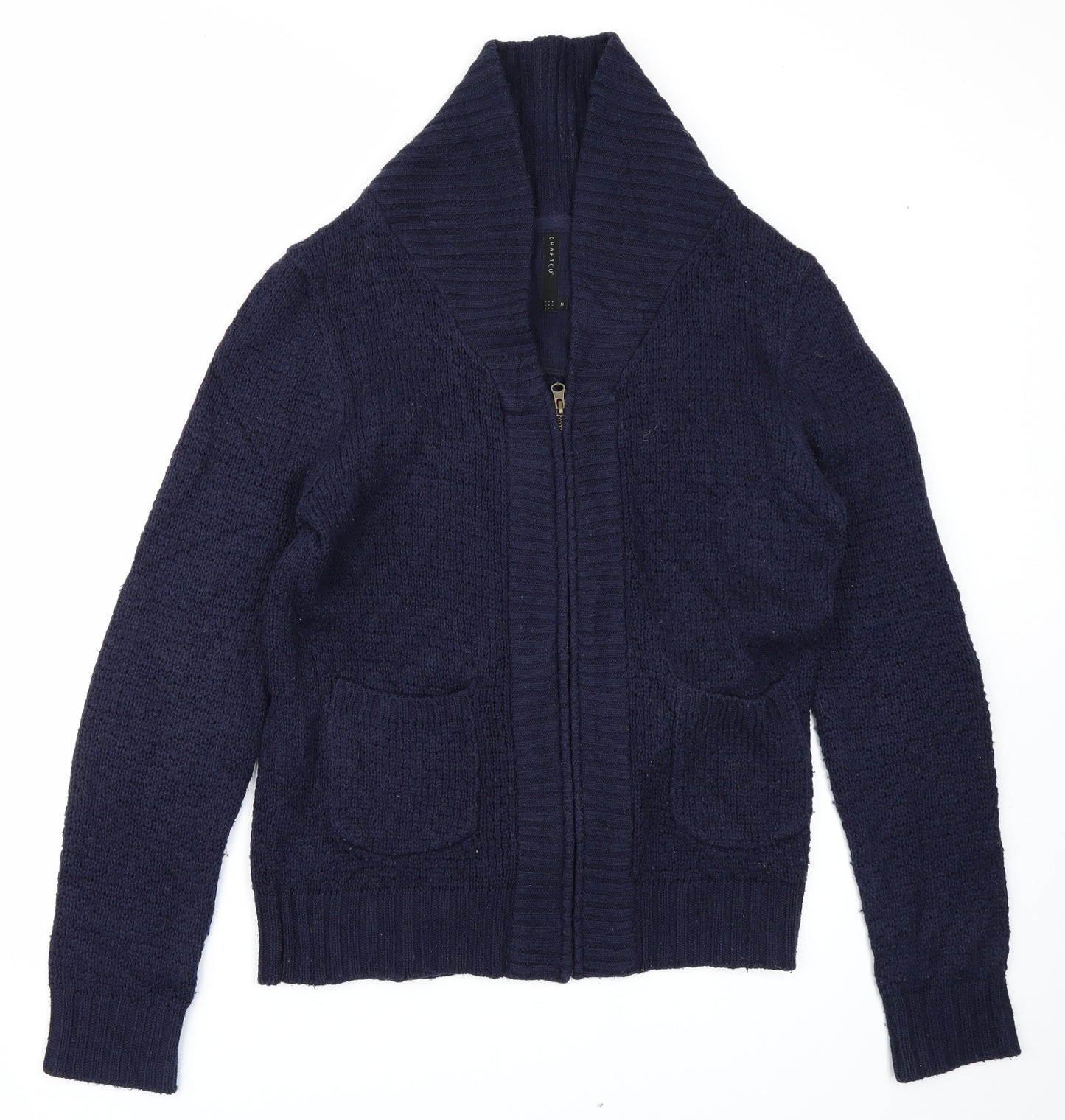 Crafted Mens Blue  Knit Cardigan Jumper Size M