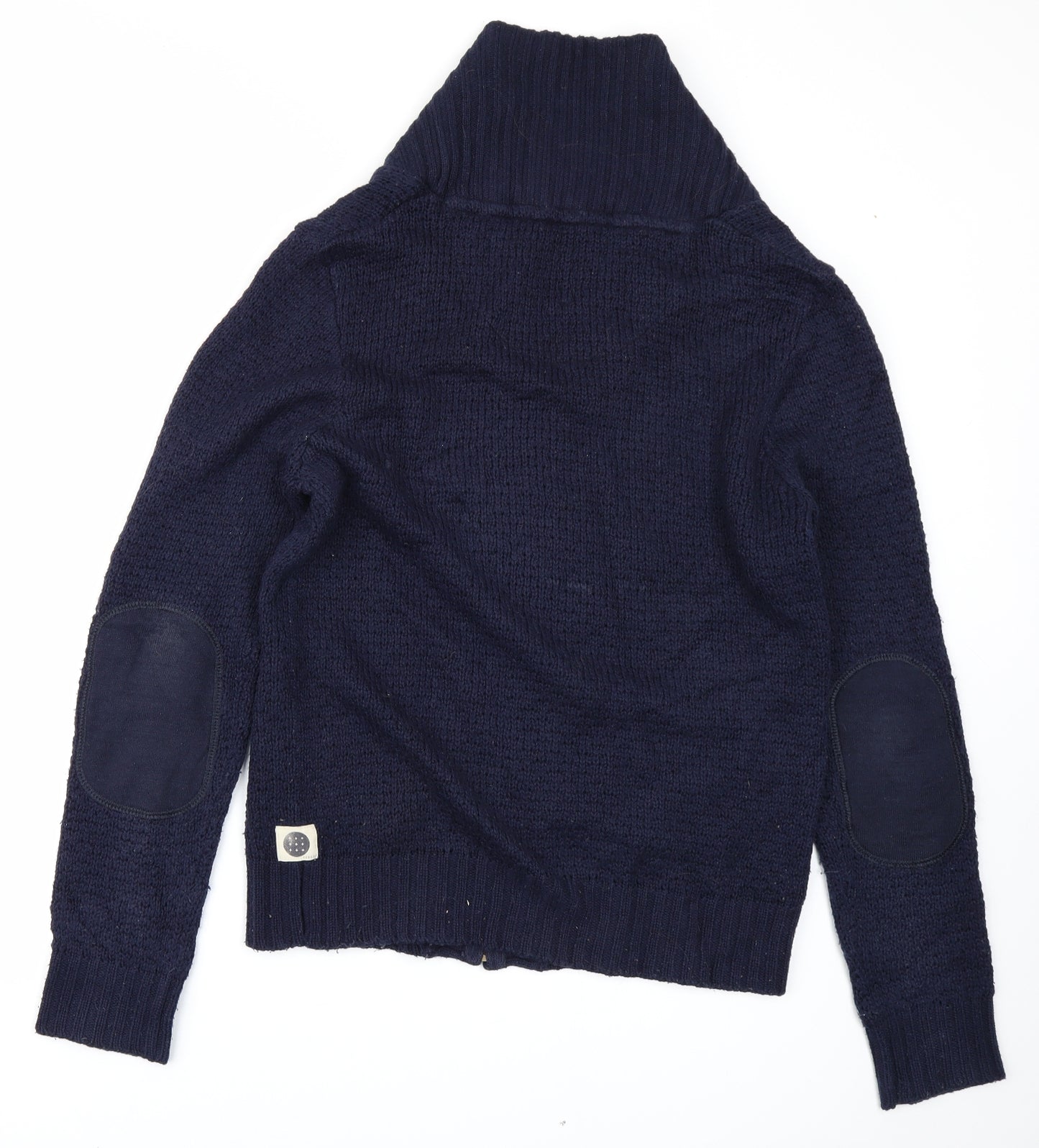 Crafted Mens Blue  Knit Cardigan Jumper Size M