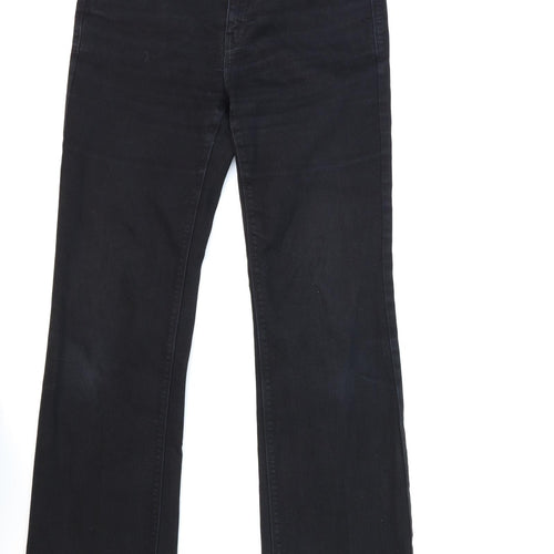 Oasis Womens Black  Denim Flared Jeans Size 14 L32 in