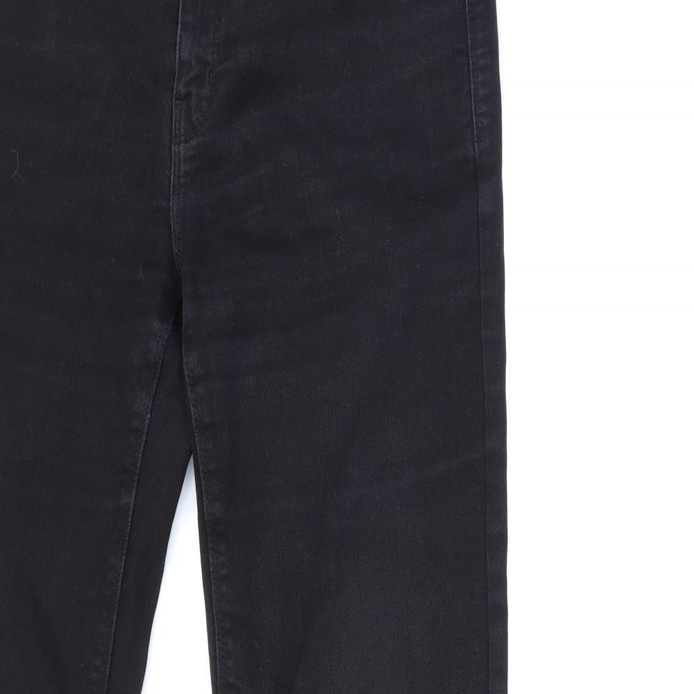 Oasis Womens Black  Denim Flared Jeans Size 14 L32 in
