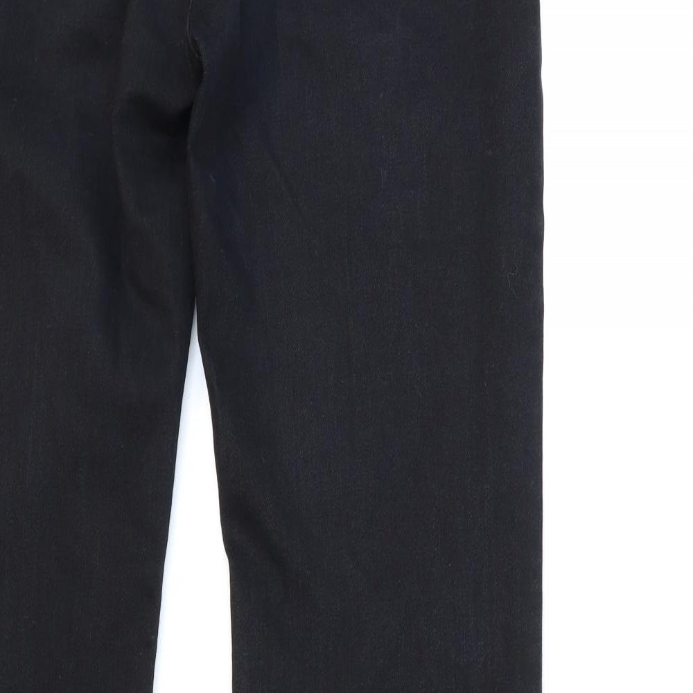Oasis Womens Black  Denim Flared Jeans Size 14 L32 in