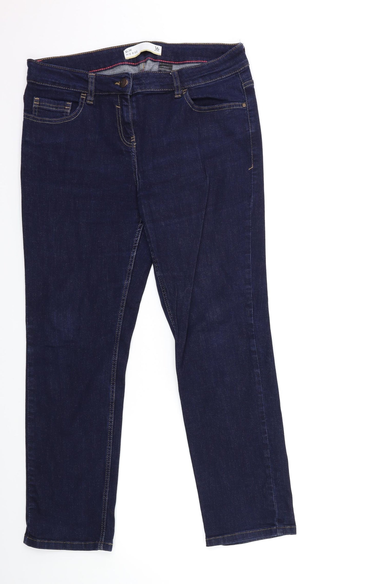 NEXT Womens Blue  Denim Straight Jeans Size 16 L28 in