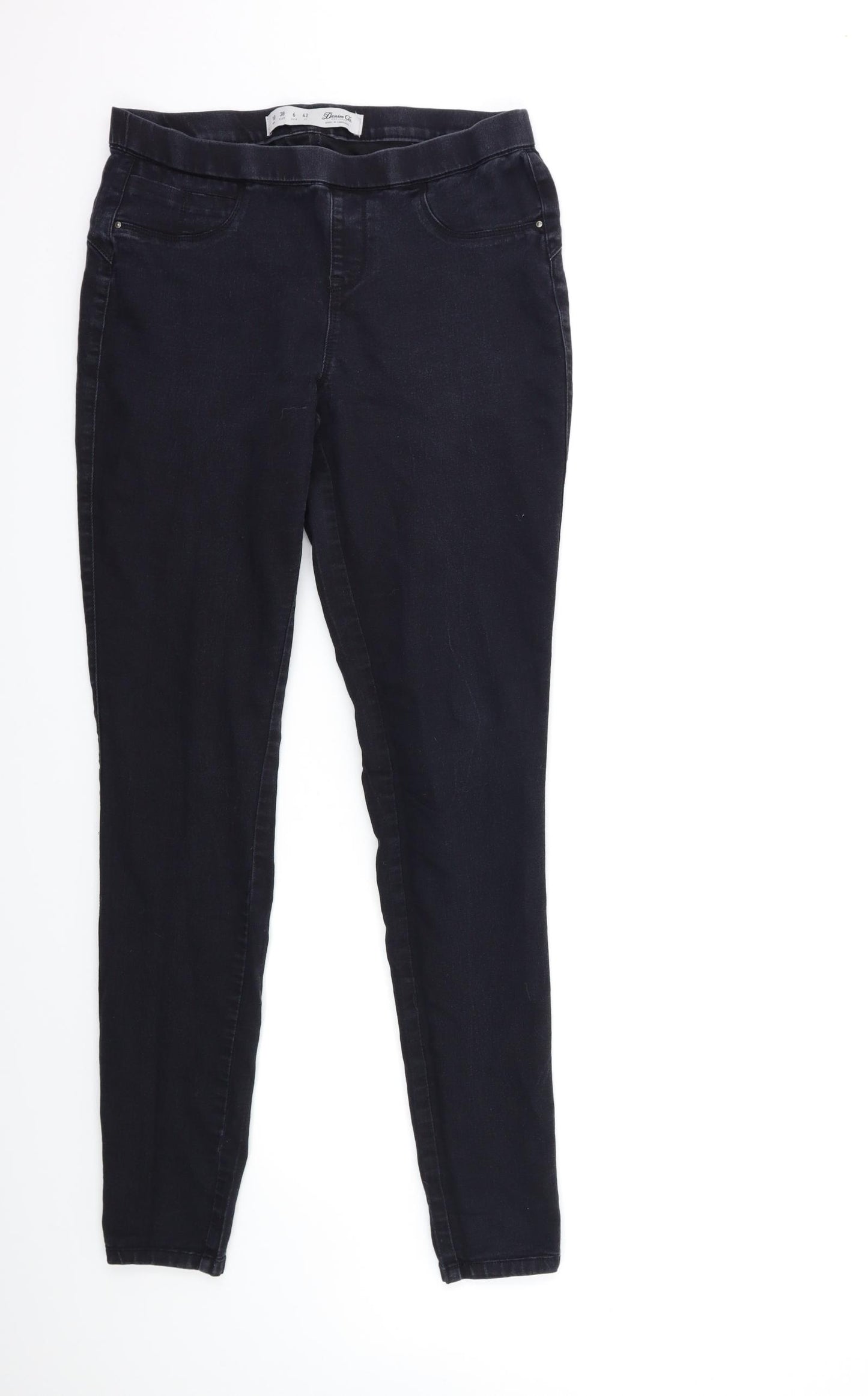 Denim & Co. Womens Black  Denim Jegging Jeans Size 10 L32 in