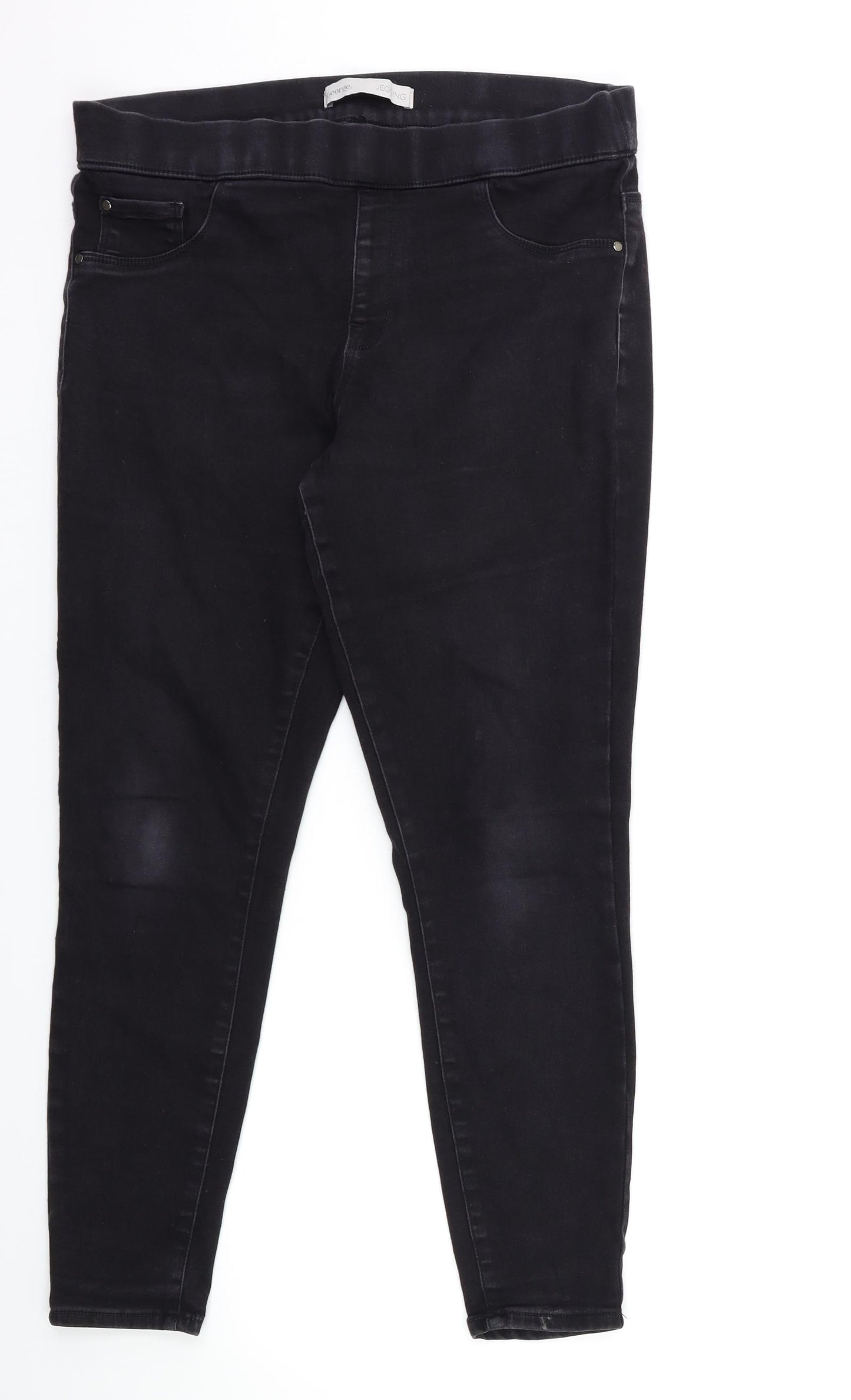 George Womens Black  Denim Jegging Jeans Size 14 L25 in