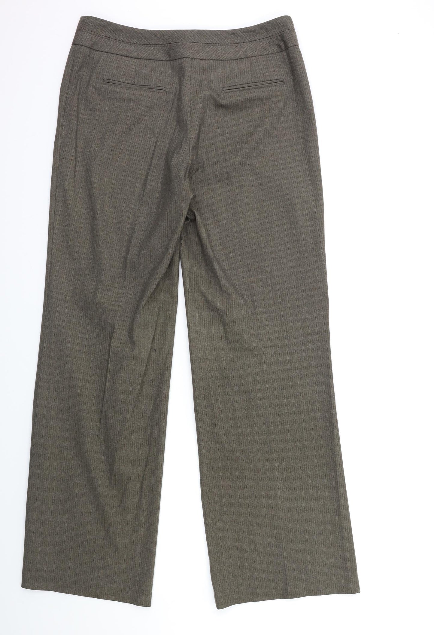 NEXT Womens Brown Striped  Trousers  Size 10 L32 in