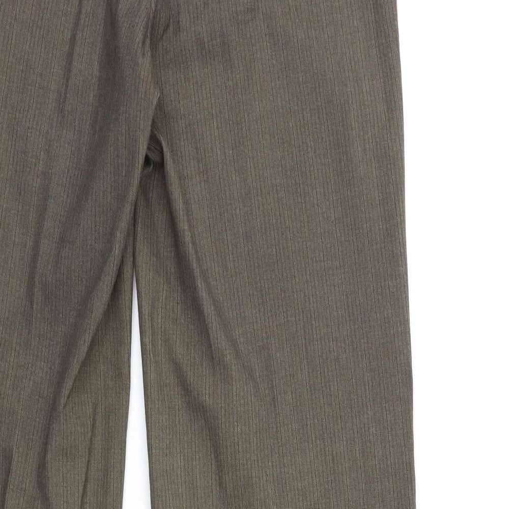 NEXT Womens Brown Striped  Trousers  Size 10 L32 in