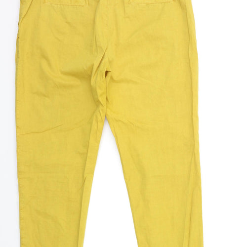 Marks and Spencer Womens Yellow   Chino Trousers Size 16 L30 in