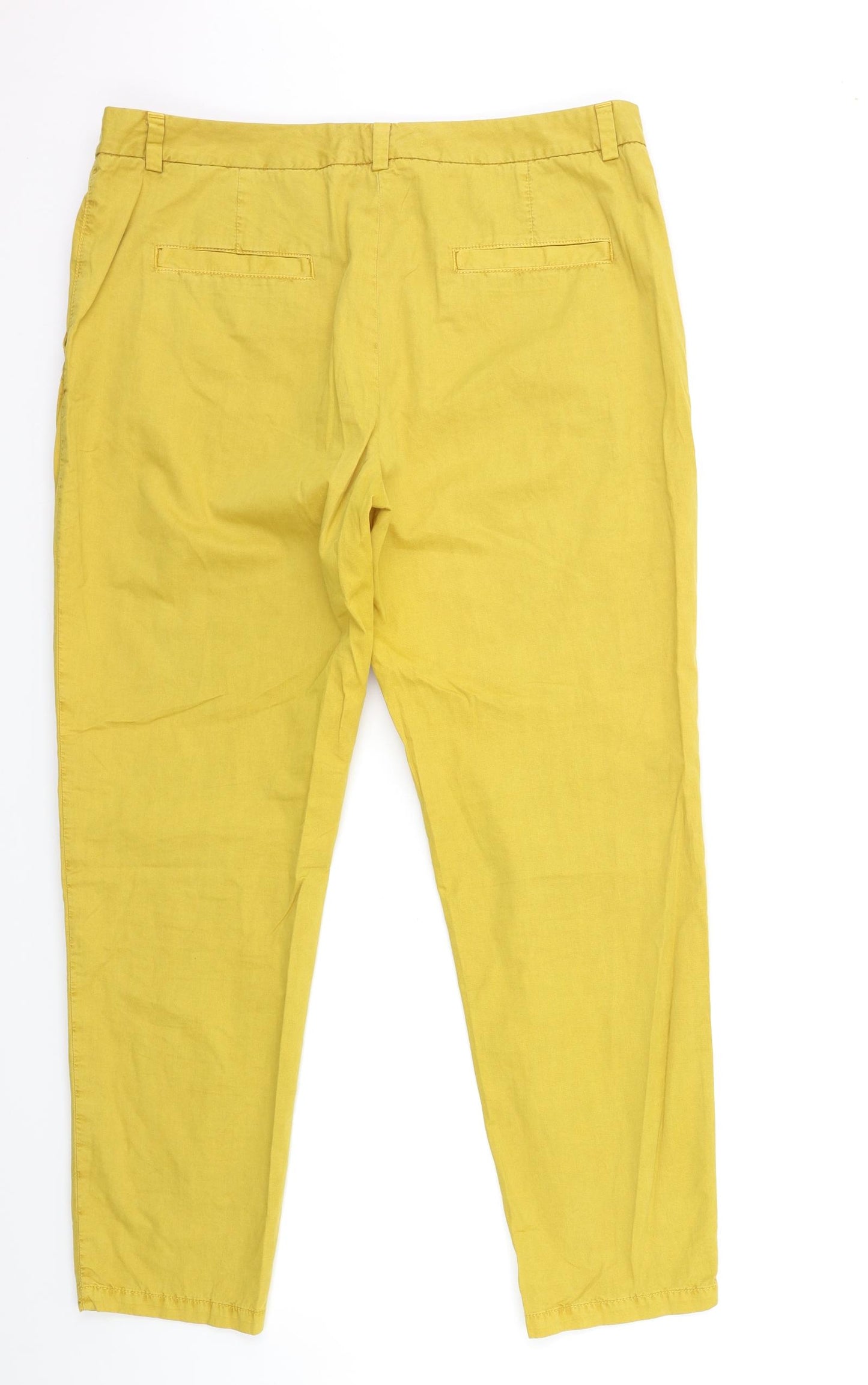Marks and Spencer Womens Yellow   Chino Trousers Size 16 L30 in