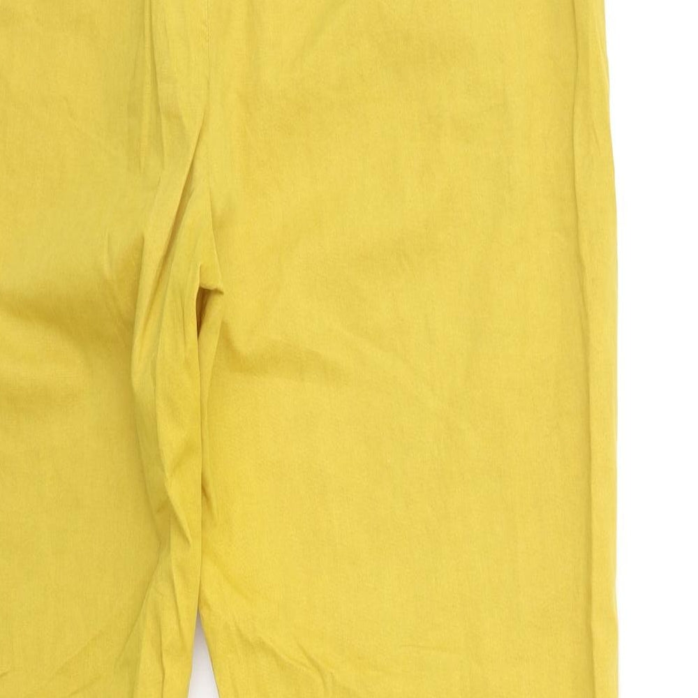 Marks and Spencer Womens Yellow   Chino Trousers Size 16 L30 in