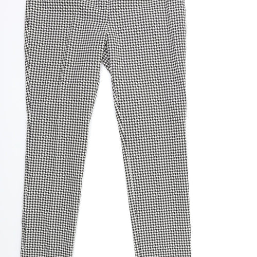 Marks and Spencer Womens Black Houndstooth  Trousers  Size 12 L33 in