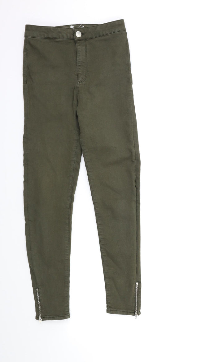 Preworn Womens Green  Denim Skinny Jeans Size 8 L28 in