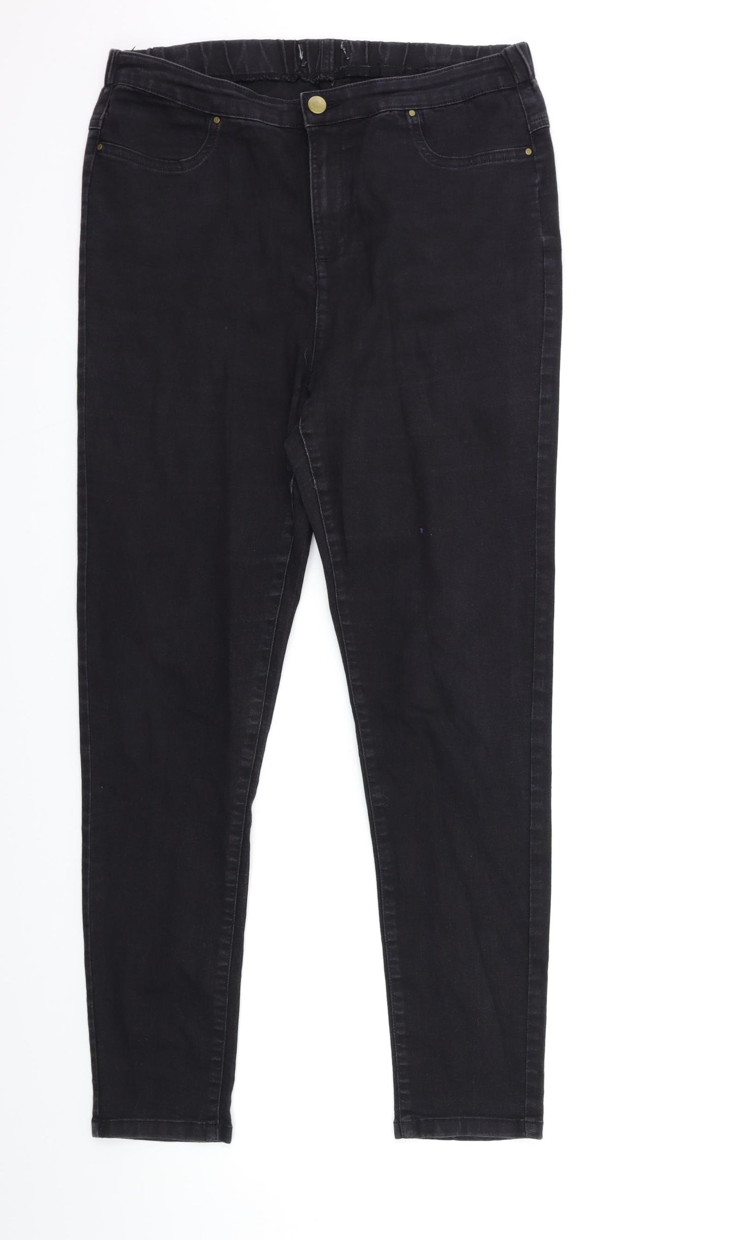 Peacocks Womens Black  Denim Skinny Jeans Size 14 L30 in