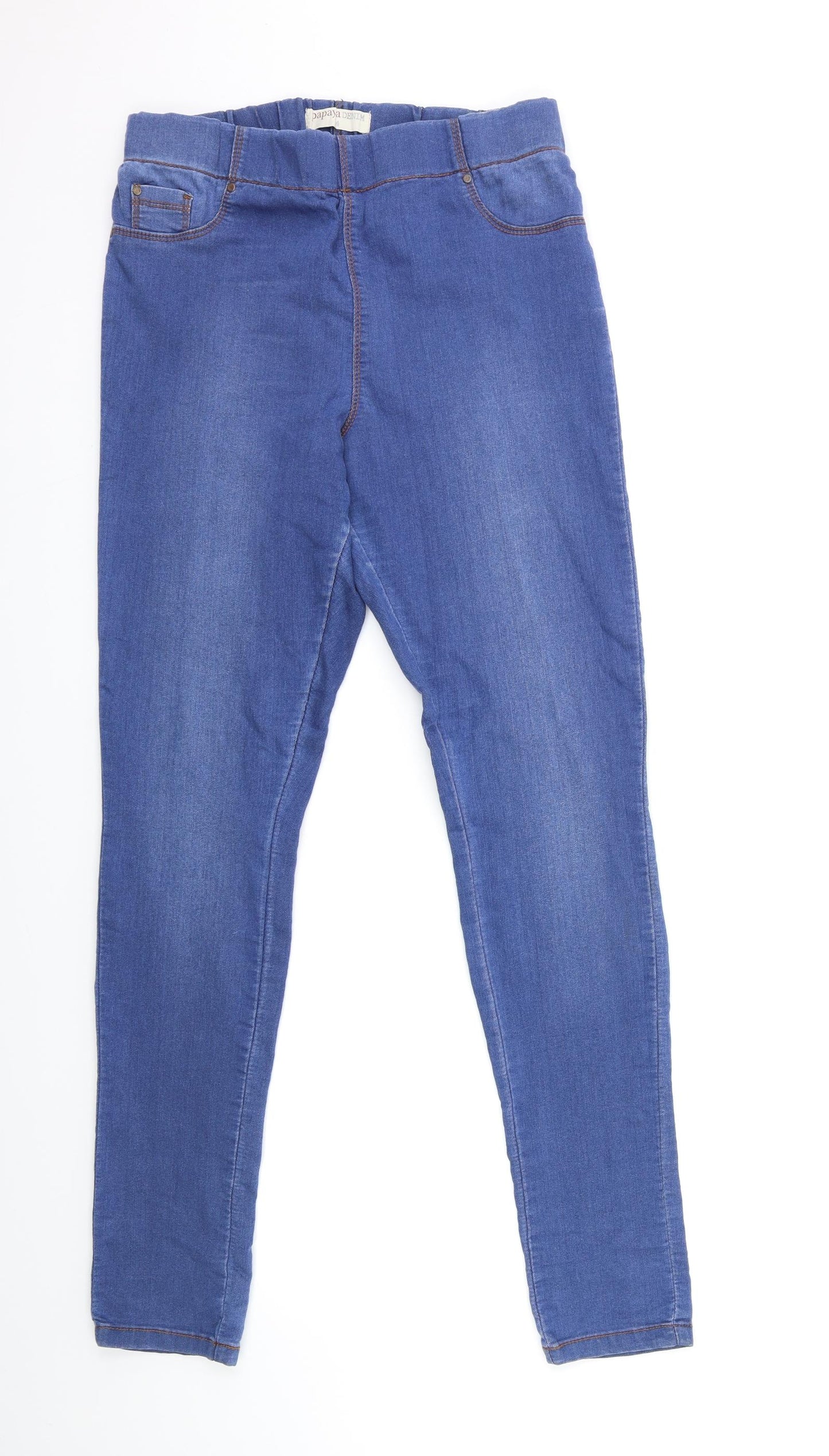 Papaya Womens Blue  Denim Jegging Jeans Size 14 L30 in