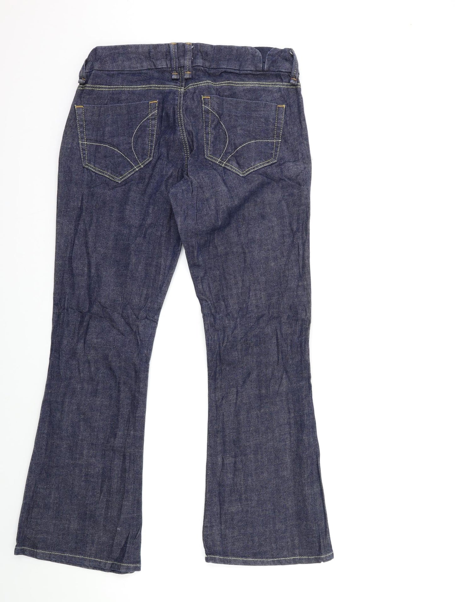 Topshop Womens Blue  Denim Flared Jeans Size 12 L30 in