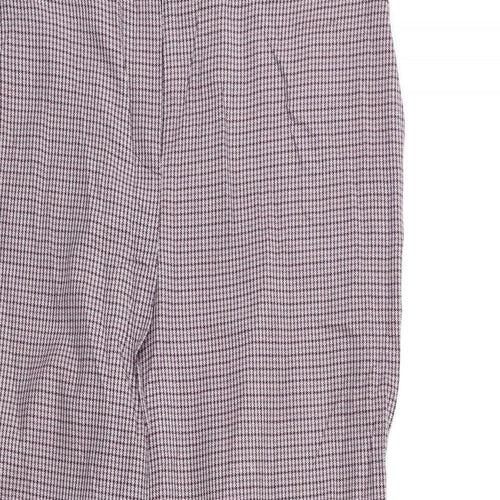 NEXT Womens Pink Check  Trousers  Size 14 L25 in