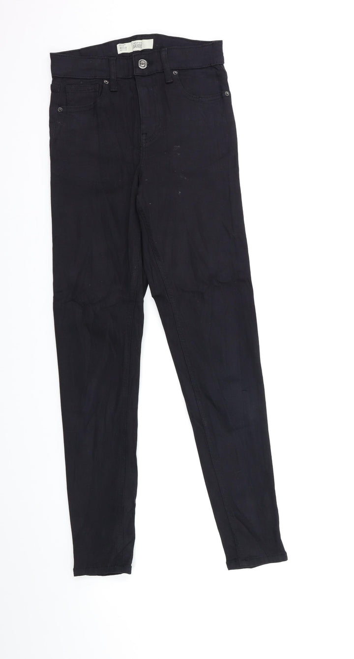 Topshop Womens Black Denim Skinny Jeans Size 25 in L32 in