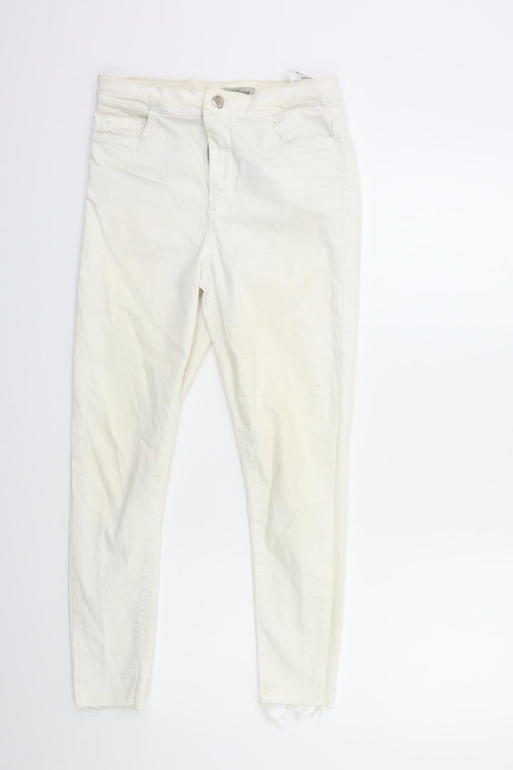 Topshop Womens White Denim Skinny Jeans Size 30 in L25 in