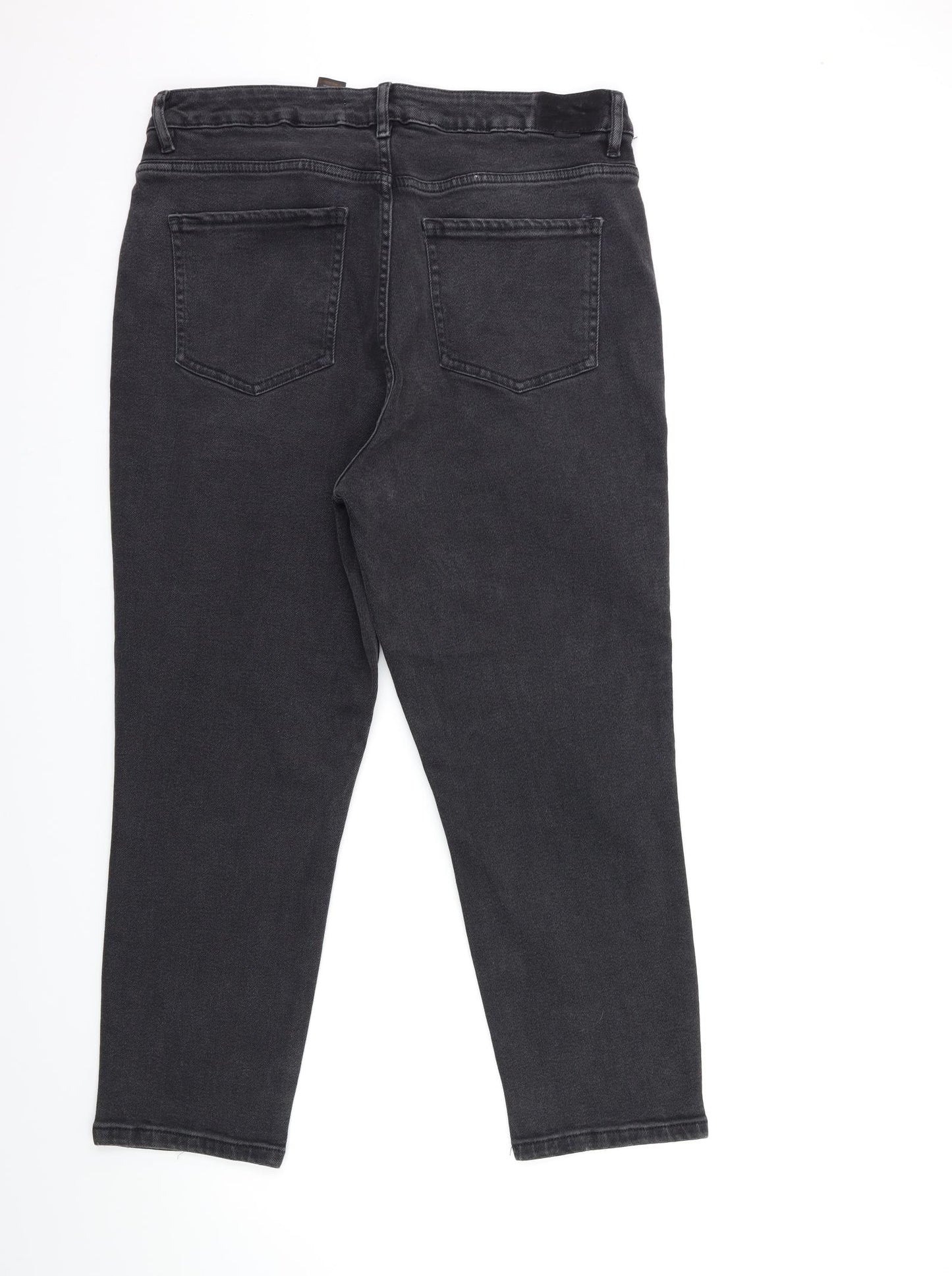 NEXT Womens Black  Denim Mom Jeans Size 16 L26 in