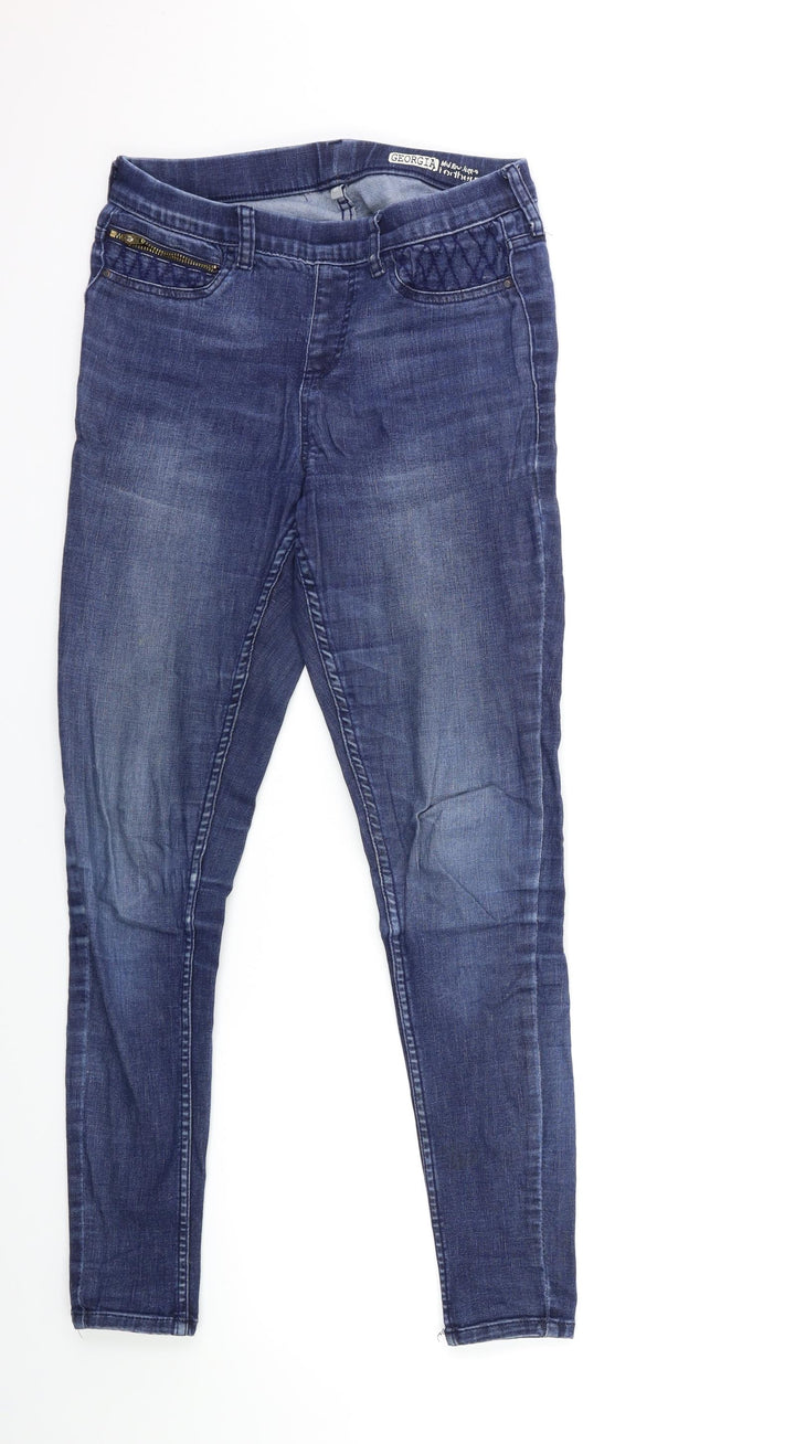 Preworn Womens Blue Denim Skinny Jeans Size 8 L29 in