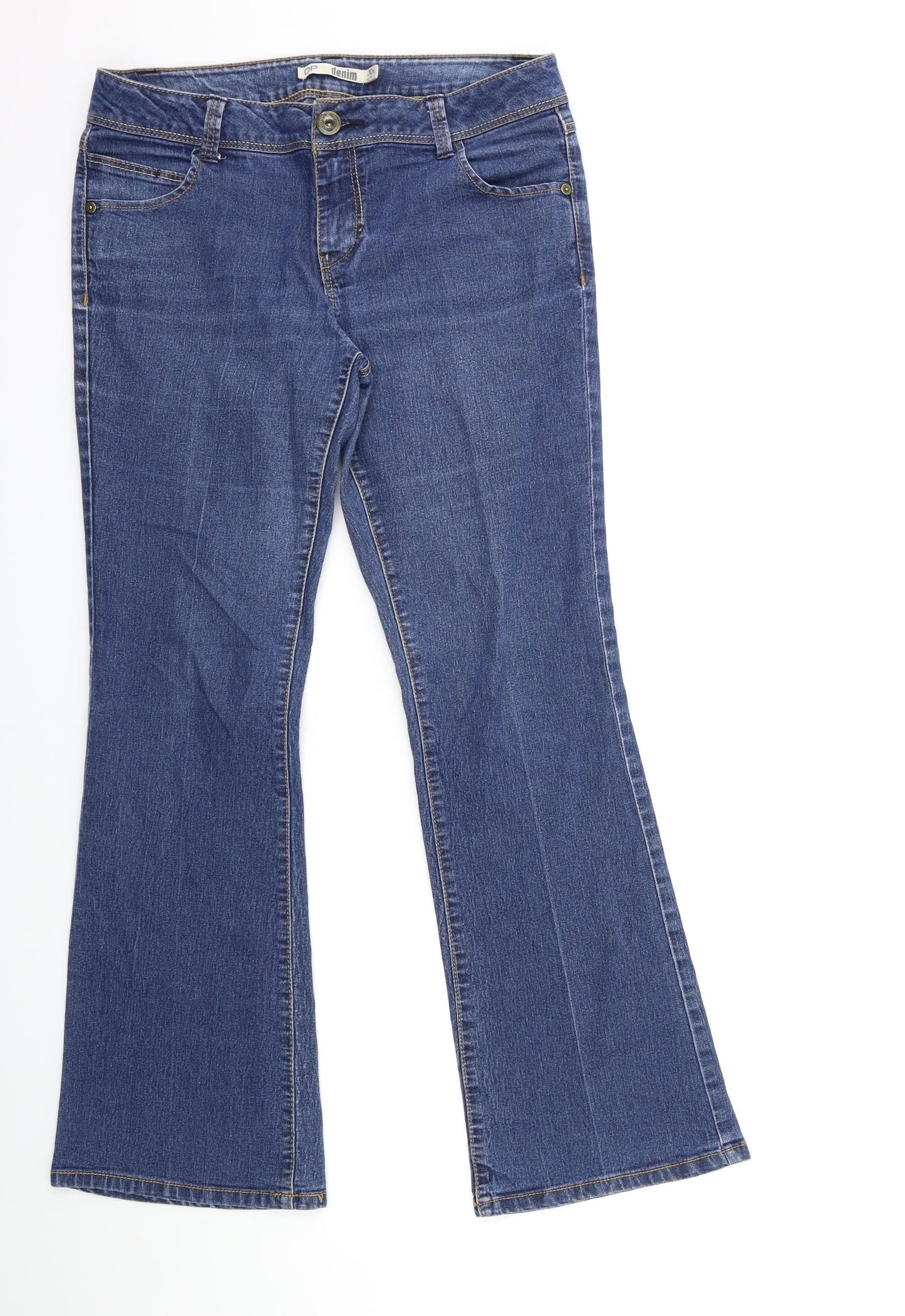 Dorothy Perkins Womens Blue  Denim Flared Jeans Size 10 L28 in