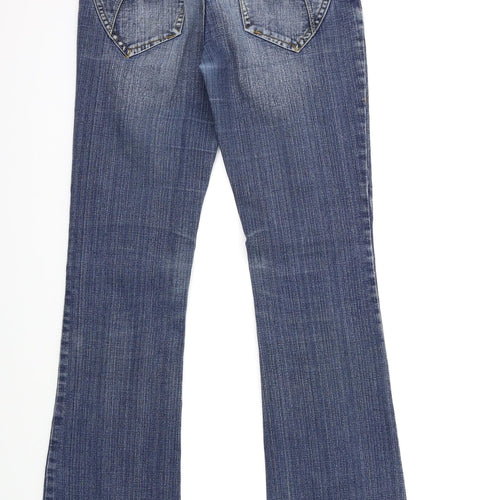 Diva Womens Blue  Denim Flared Jeans Size 10 L32 in