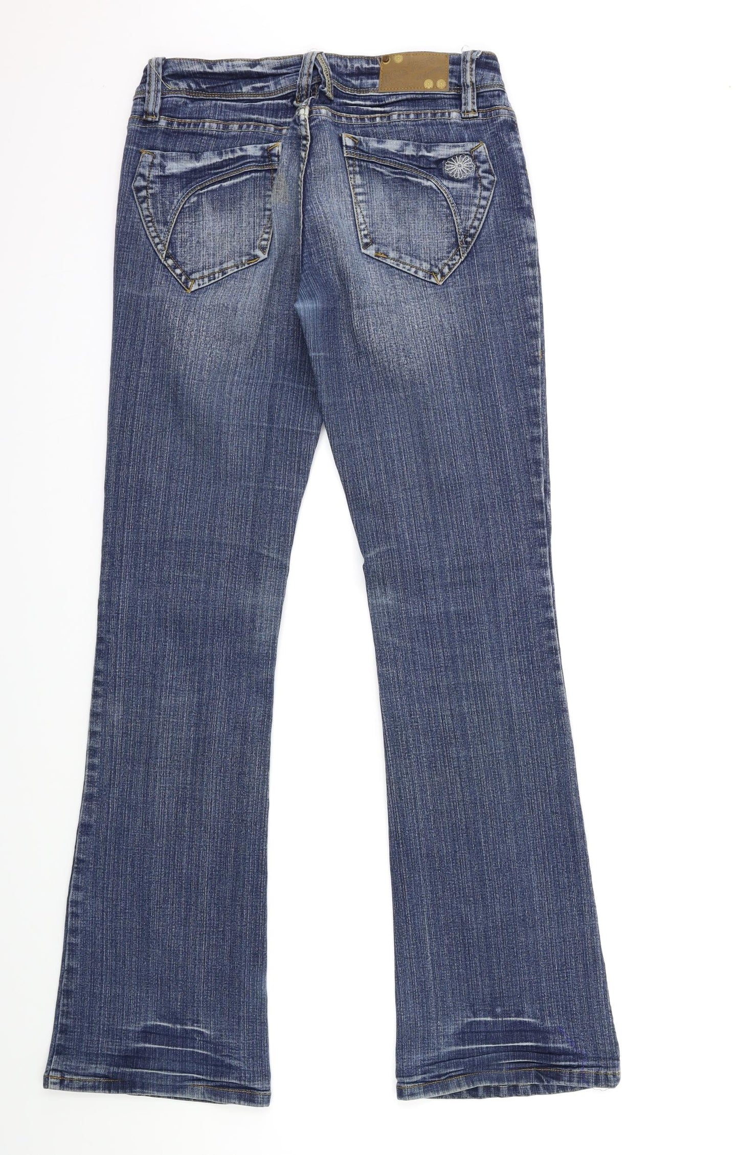 Diva Womens Blue  Denim Flared Jeans Size 10 L32 in