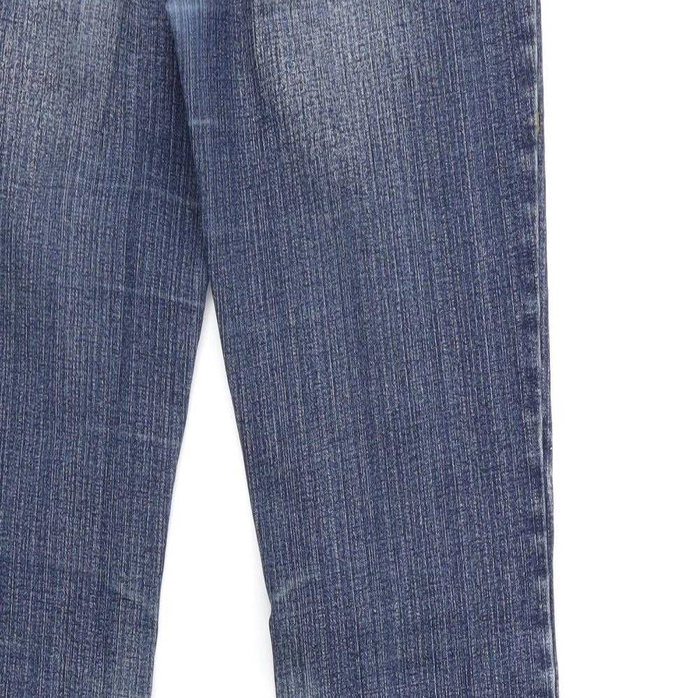 Diva Womens Blue  Denim Flared Jeans Size 10 L32 in